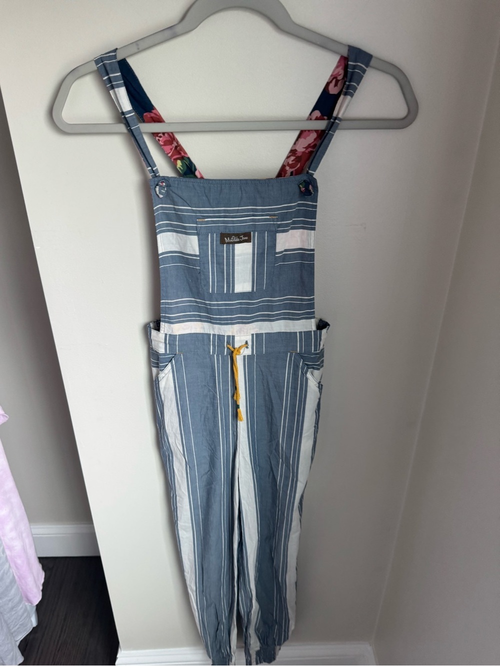 Matilda Jane Joanna Gaines Girls Fancy Free Mixed Print Overalls Size